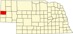 Map of Nebraska highlighting Scotts Bluff County
